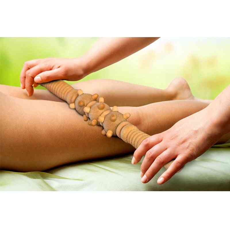 Wooden Home Spa Muscle Roller Stick, Cellulite Blaster Fascia Body Leg Relaxing Tool