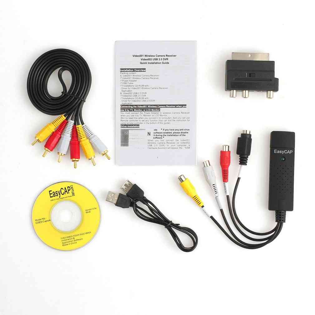 Professional Usb2.0 Vhs To Dvd Converter Audio Video Capture Kit Scart Rca Cable Kit Set Suitable For Win 10 ..