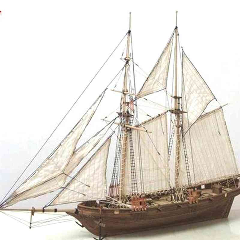 Håndlavet træ træ sejlbåd skib model samling