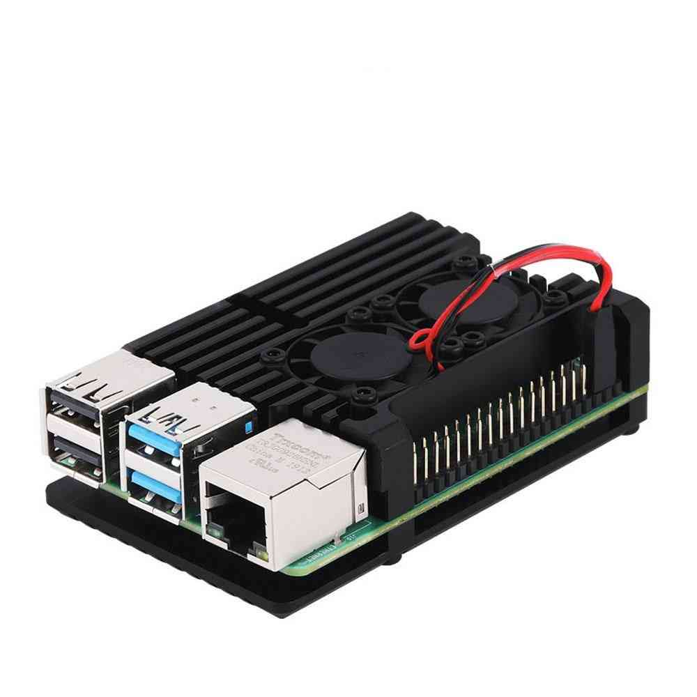 Aluminum Case Alloy Armor With Cooling Heatsink Dual Fan For Raspberry Pi..