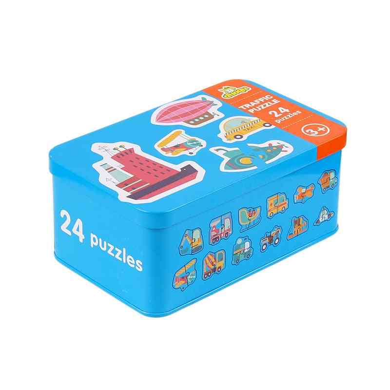 Cartoon Animal Traffic Fruit Montessori Pairing Puzzle Wooden Jigsaw Card