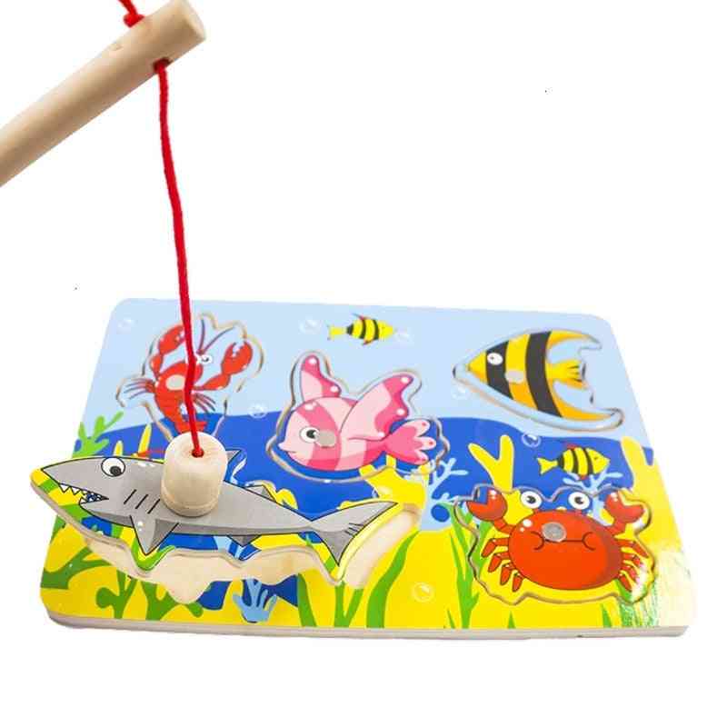 Funny Fishing Games Board, Magnetic Wooden Jigsaw Puzzles