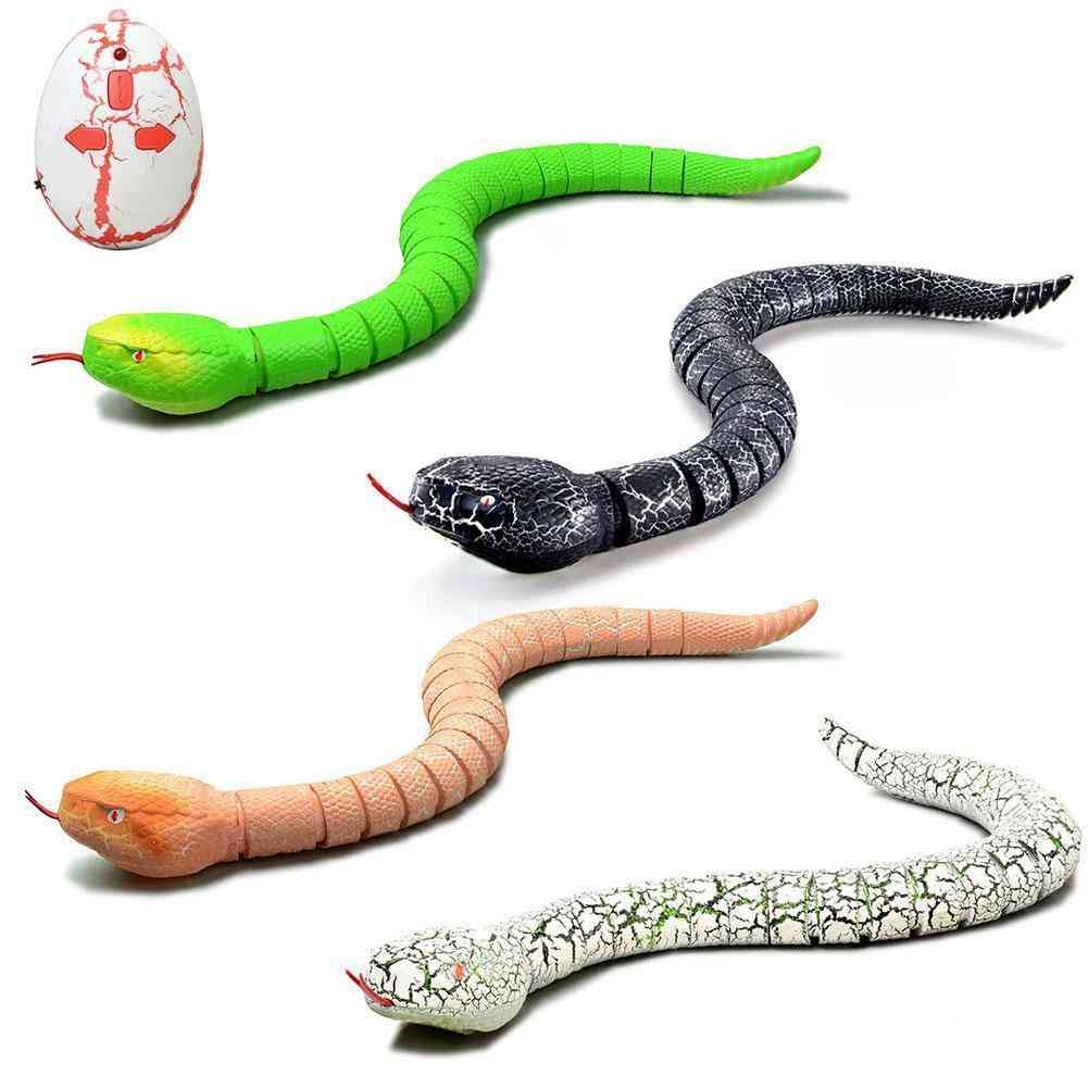 Fjernbetjening rc slange kat legetøj og æg klapperslange dyretrick