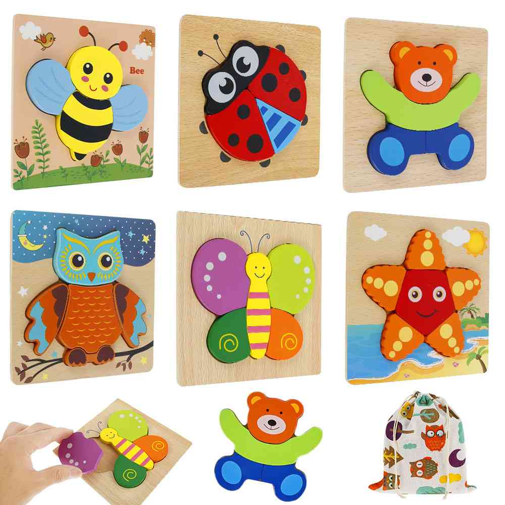 Educational Wooden Animal 3d Puzzle Jigsaw