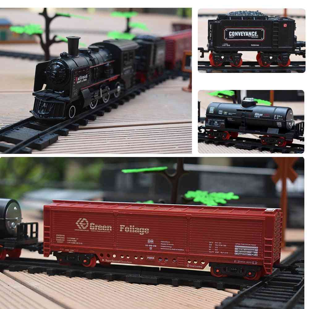 Railway Classical Freight Train Water Steam Locomotive Play Set Model