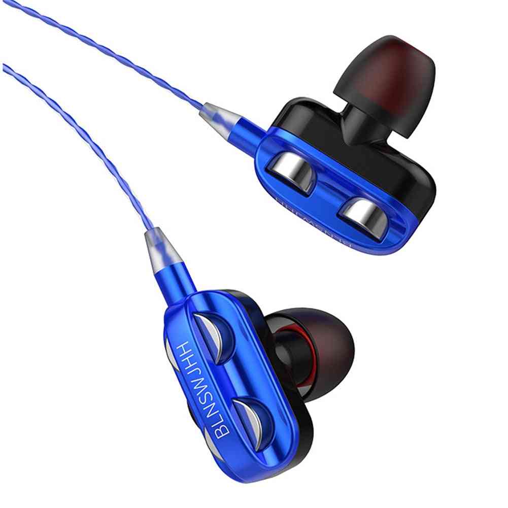 Dual- Dynamic Circle Stereo Bass, Wired Earphones With Mic