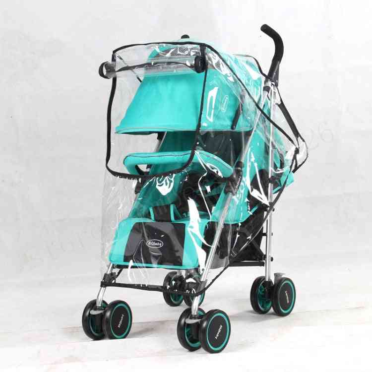 Barnvagn regnskydd pvc universal vinddammskydd med fönster