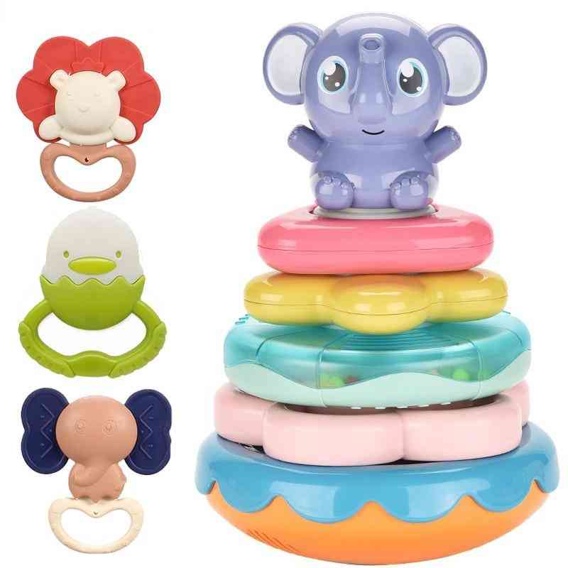 Musical Toy Rattles,  Infant Interactive Stacking Ring Tower