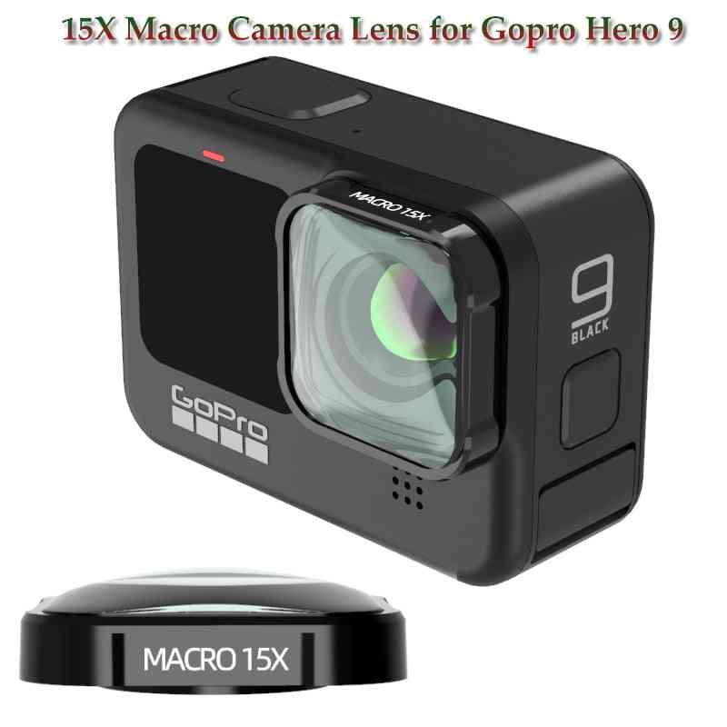 4k Hd 15x Macro Camera Lens For Gopro Hero 9 Black Action Camera