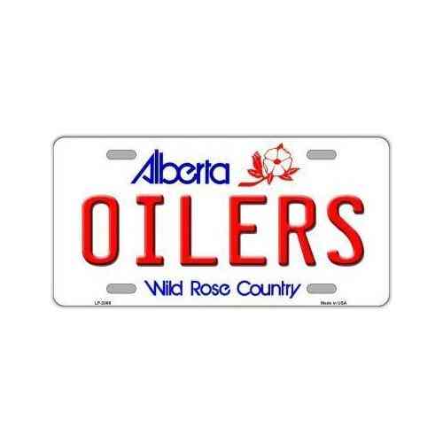 License Plate, Metal Vanity Tag Cover, Edmonton Oilers, 12