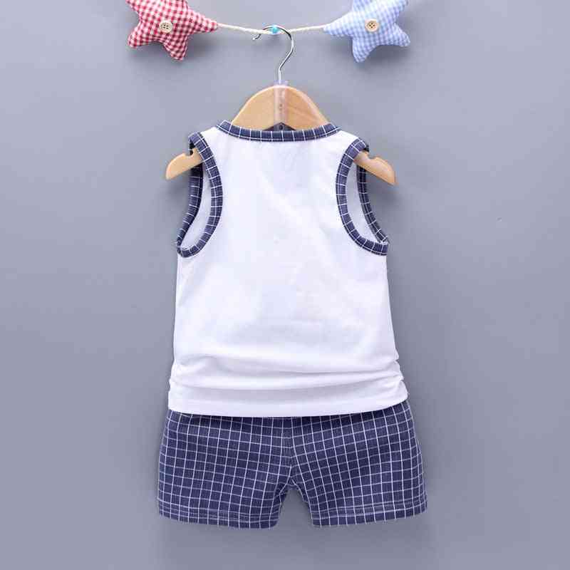 New Cotton Clothing Cute Baby Boy Girl Hat Vest Shorts Infant Cartoon