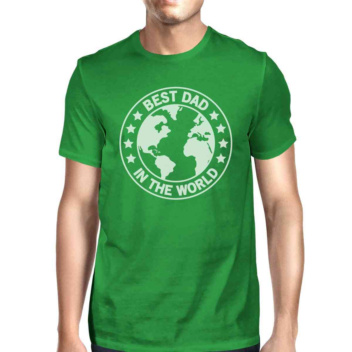 T-shirt grafica verde da uomo migliore del mondo papà