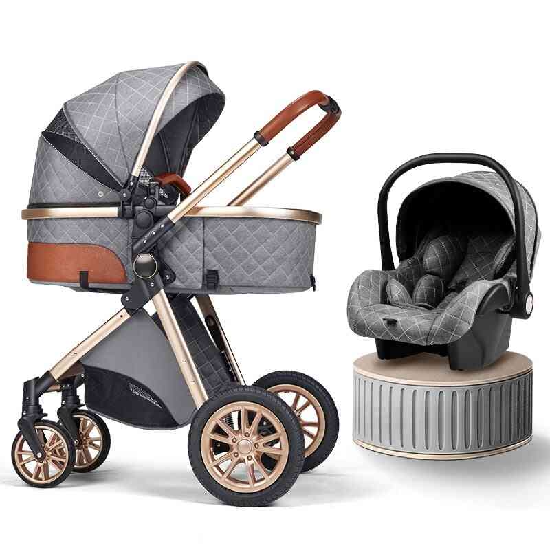 Aluminum Alloy Frame- Luxury Baby Stroller With Rubber Wheel