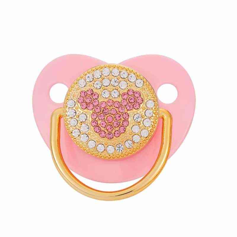 Luxury Infant Dummy Pink Bling Pacifier For Babies