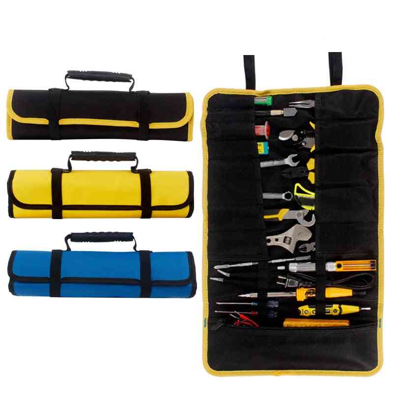 Portable Carrying Handles Oxford Canvas Chisel Roll Storage Pocket Tool Bags
