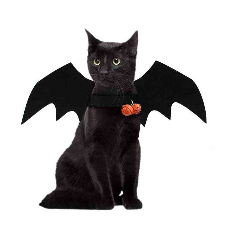 Costumi per animali domestici di halloween ala di pipistrello con campana tintinnante