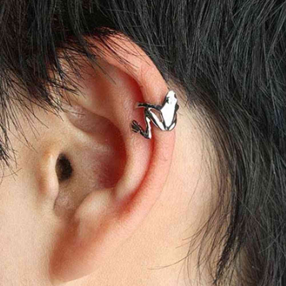 1pcs- Fashion Silver Ear Cuffs, Frog Clip Earrings