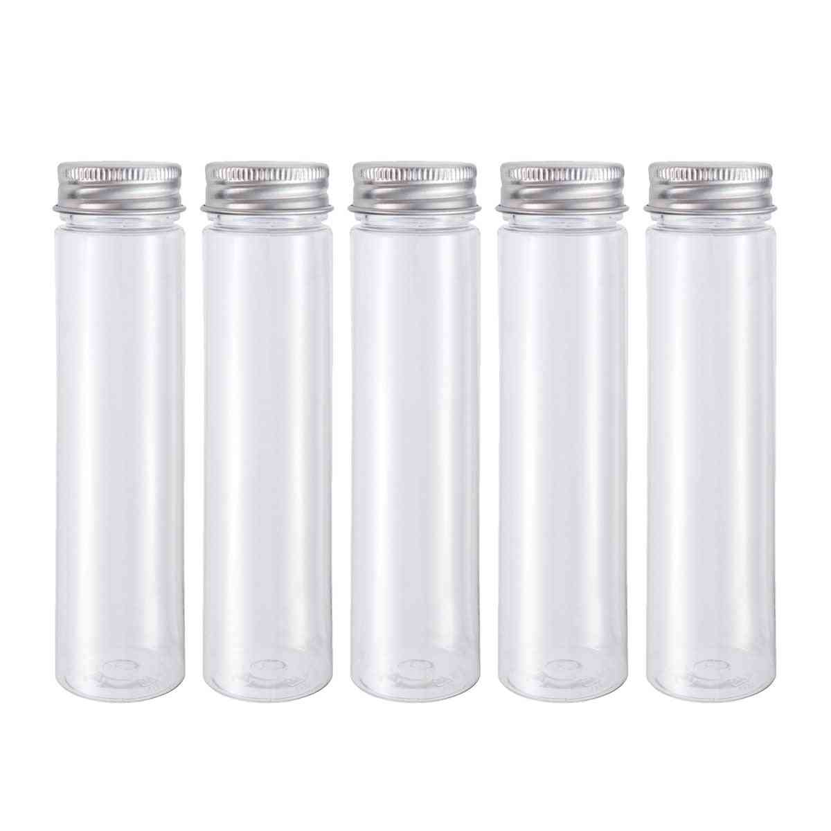Flat-bottomed Plastic Clear Test Tubes With Screw Caps