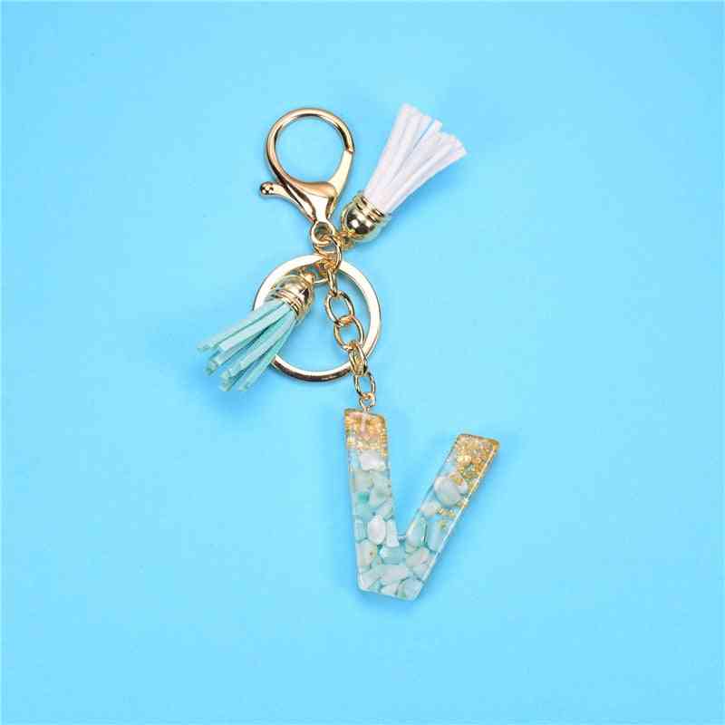 26 Letters Resin Keychains Pendant Charms Handbag Accessories
