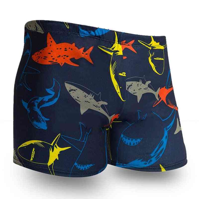 Shark Prints Swim Pool Swimming Suit, Men Beach Trunks