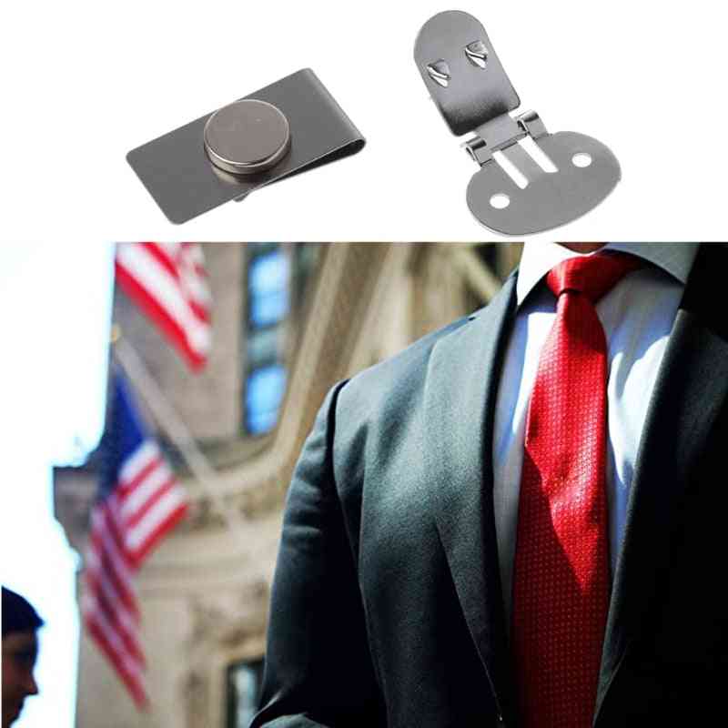 Stainless Steel- Magnetic Invisible, Elegant Lapel Tie Suit, Jacket, Clip Pin