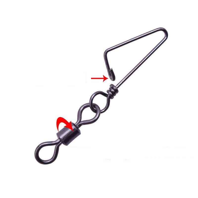 Fishing Connector Rolling Swivel Stainless Steel With Snap Fishhook Lure