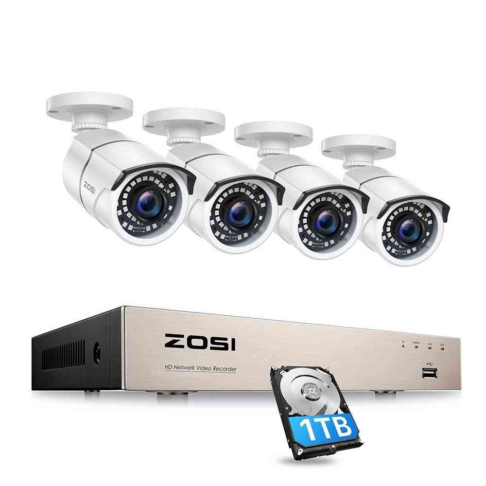 Ip Network- Poe Video Record, Ir Outdoor, Cctv Security Camera System For Home