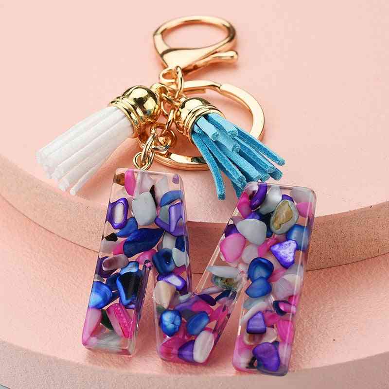 Tassel Keychains For Keys Women Jewelry A-z Letters Cute Keychain Accessories