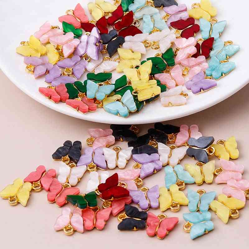 Animal- Resin Butterfly Charms For Jewelry Making Pendants, Necklaces