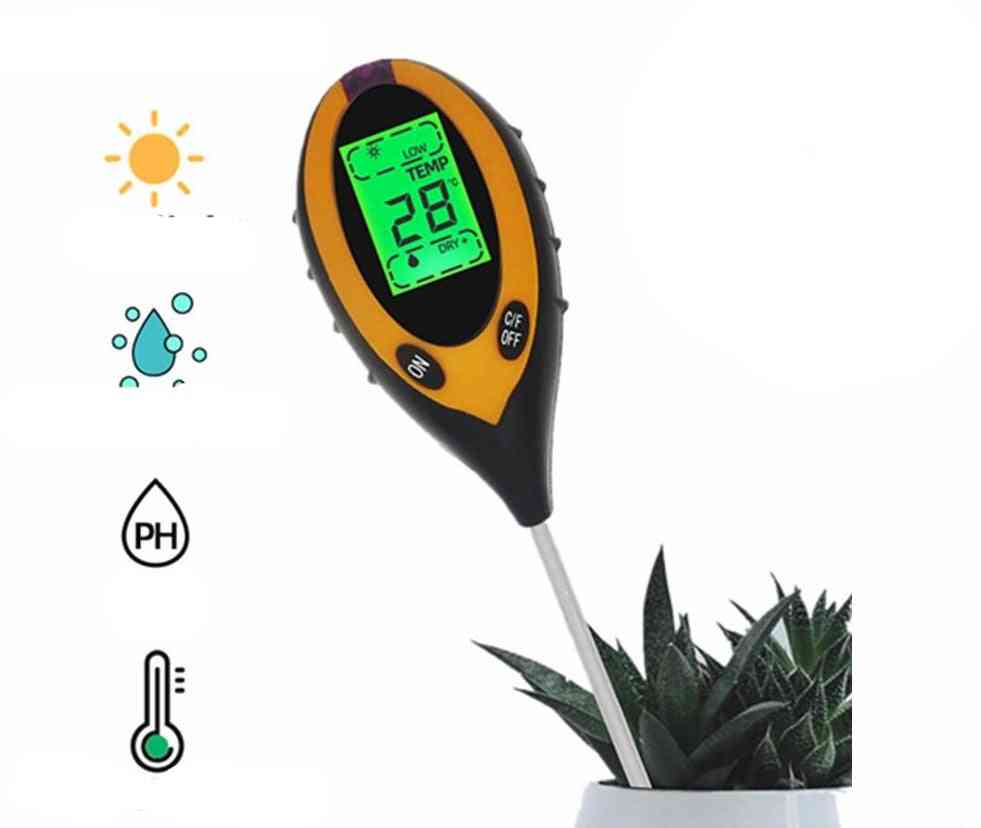 4 In 1 Lcd Display Temperature Solar Moisture Ph Garden Sunlight Tester
