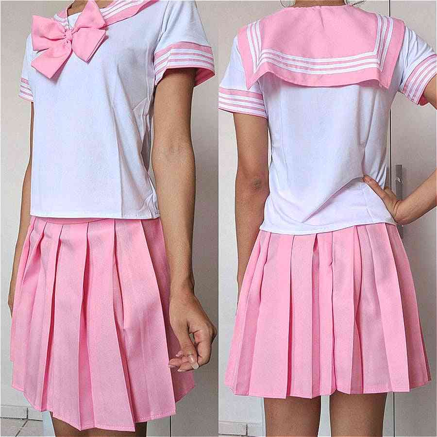 Woman- School Uniform, Cosplay Costumes Pleated, Skirt Shirt