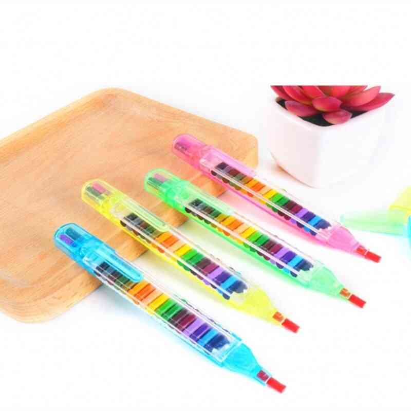 Crayons Creative Kawaii Colored Graffiti Pen Students Stationery