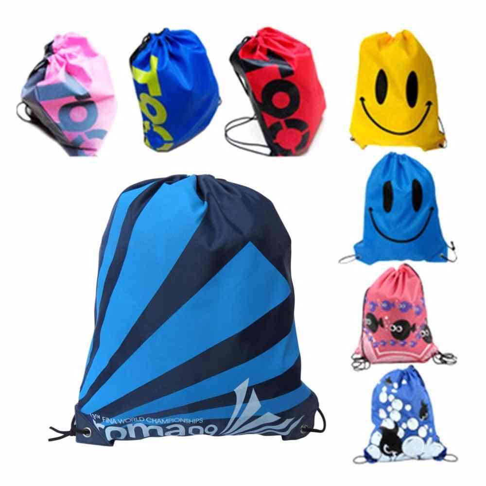 Double Layer Drawstring Gym Waterproof Backpacks, Swimming Sports Beach Bag