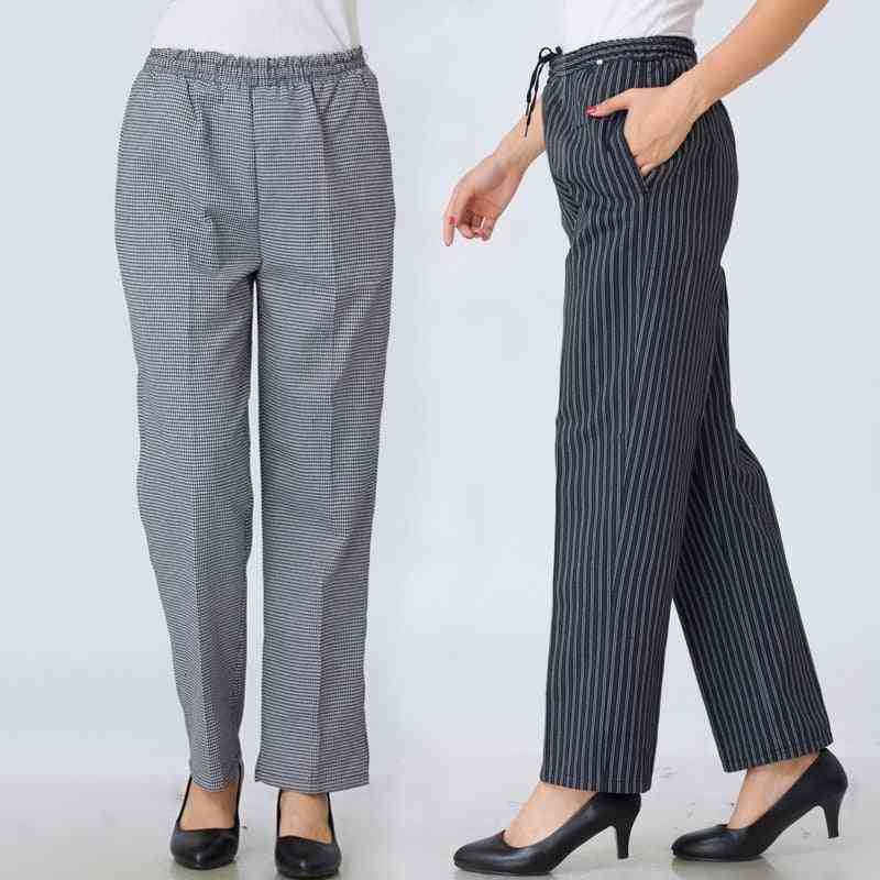 Chefs Plaid Stripe Trousers / Pants For Adults - Women
