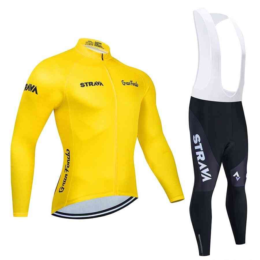 Long Sleeve Cycling Jersey Set For Adults - Men, Set-3