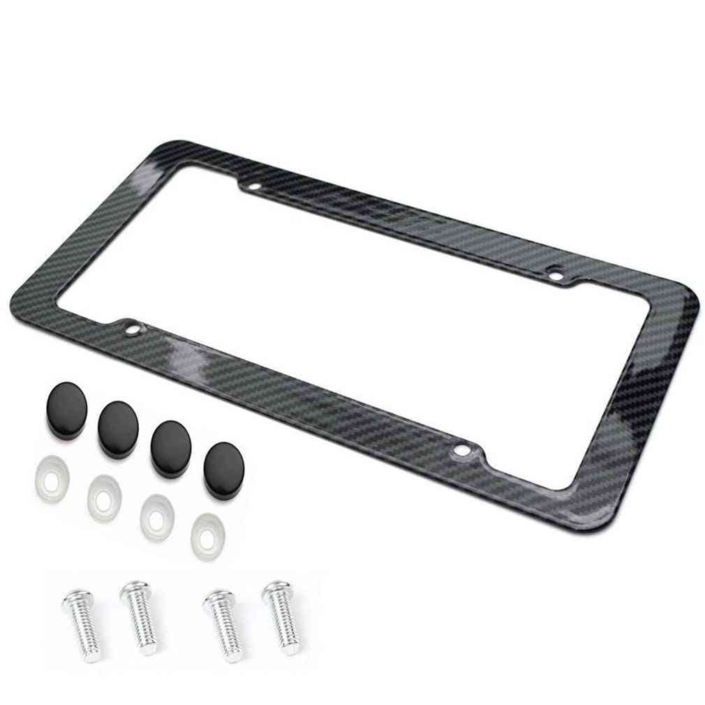 Carbon Fiber Plastic License Plate Frame Bracket With Standard Screw Kits