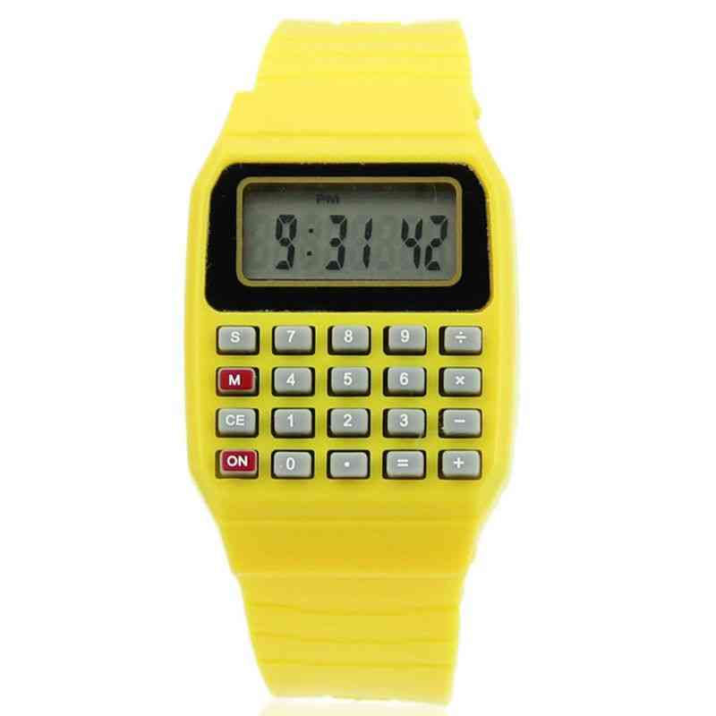 Silicone Date Multi-purpose Kids Electronic Calculator Wrist Watch