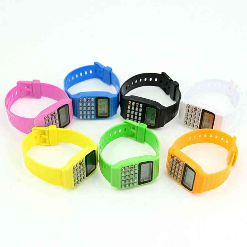 Silicone Date Multi-purpose Kids Electronic Calculator Wrist Watch