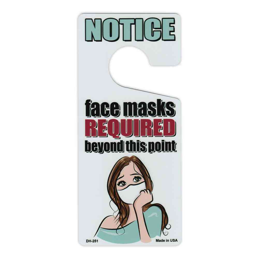Door Tag Hanger - Notice, Face Masks Required Beyond This Point