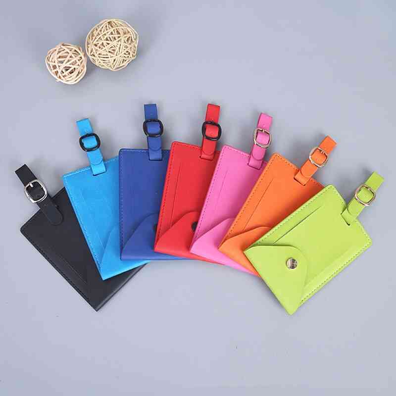 Pu Leather Suitcase Luggage Tag Label Bag