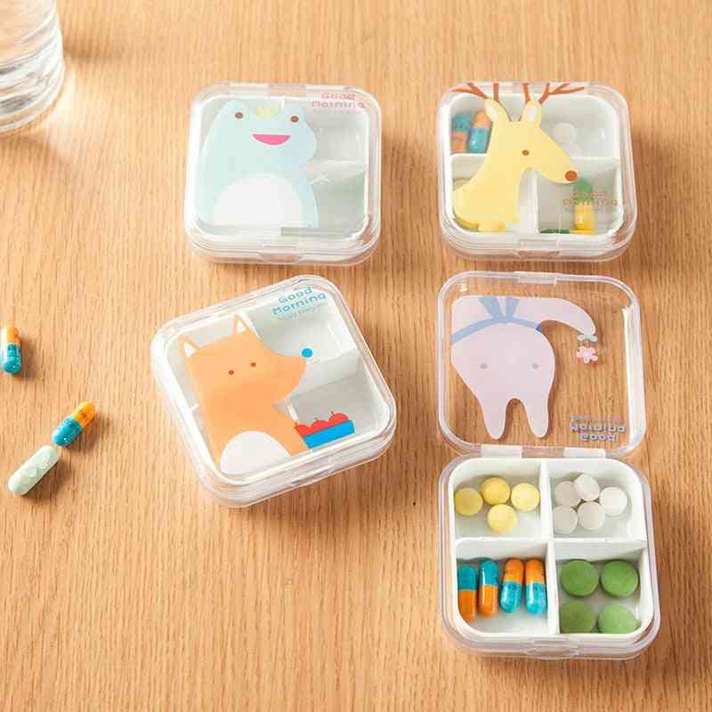 Transparent Cute Cartoon Mini Storage Medicine Pill Box