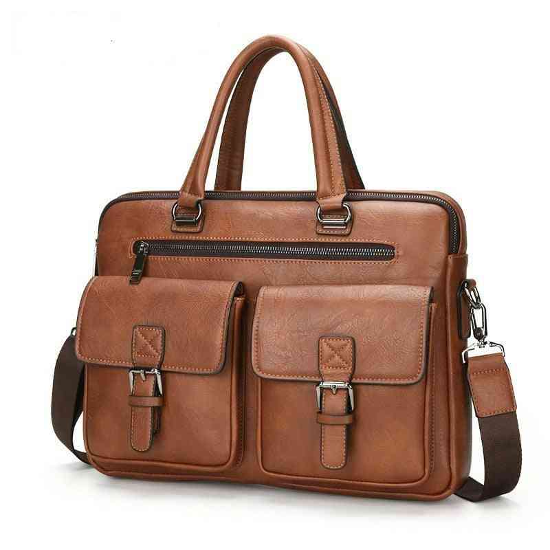 Men Fashion Briefcases Leather Handbag