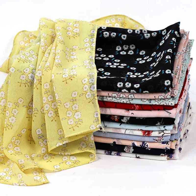 Printed Floral Chiffon Scarves Shawls / Hijab For Adults - Women