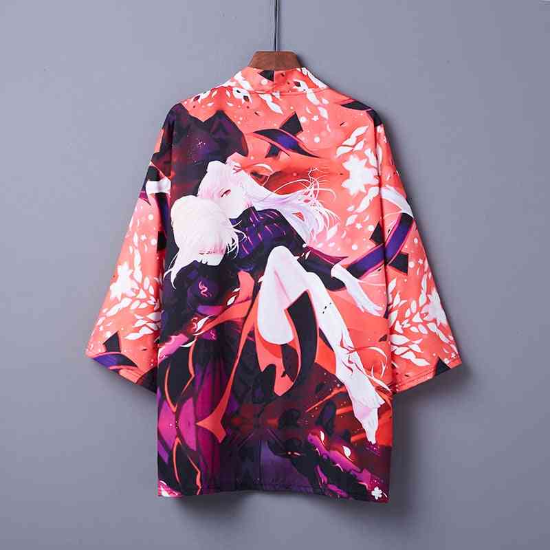 Apanese Kimono Traditional Cosplay Yukata Obi Haori Japanese Clothing For Adults - Women