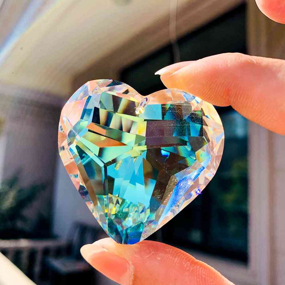 Heart Crystal Prisms Suncatcher Chandelier