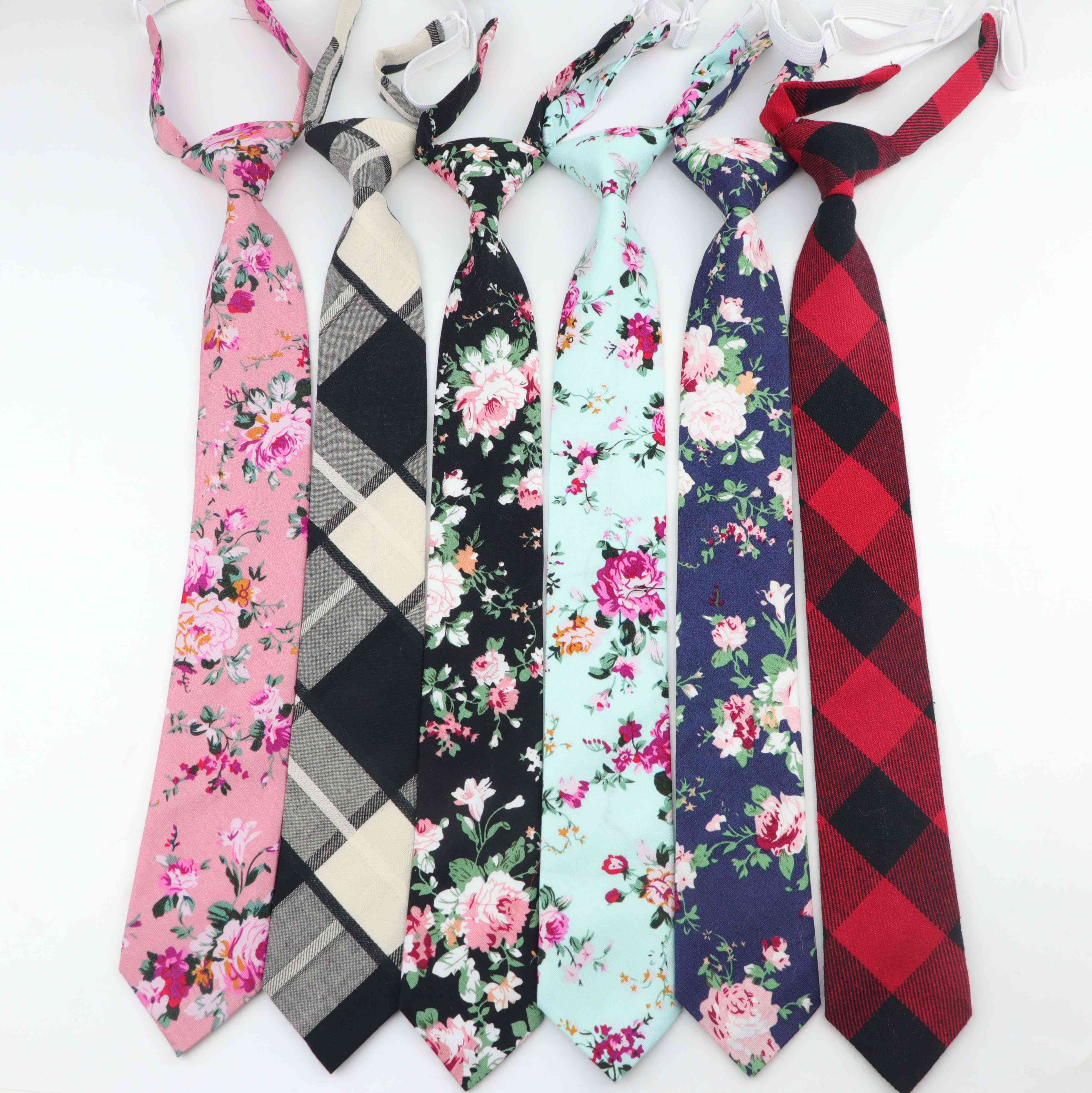 Cotton Kids Colorful Tie Width Striped Fruit Floral Ties