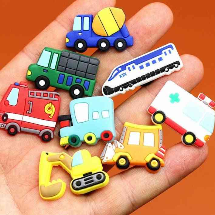 Construction Vehicles And Trains Shoe Charms