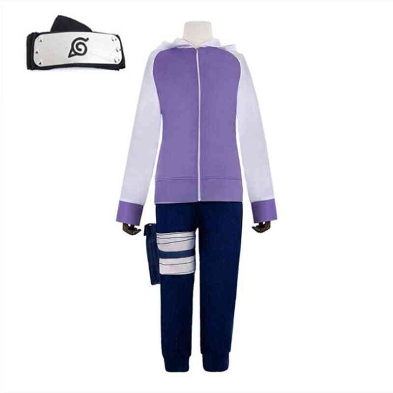 Anime Hyuga Hinata Shippuden Generation Purple Jacket Pants Cosplay Costumes