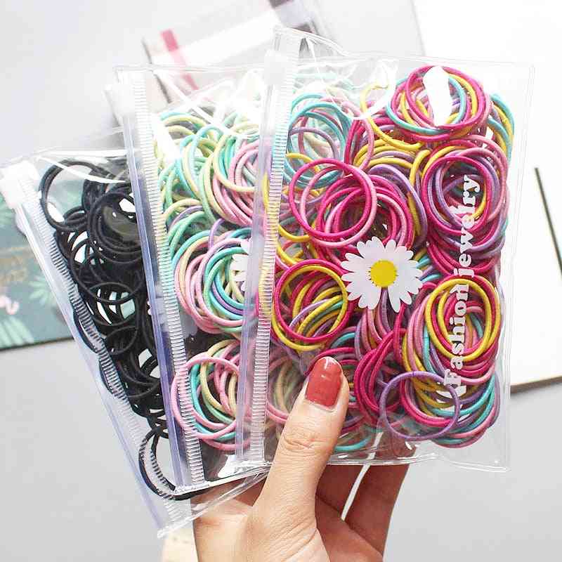 Children Colorful Basic Simple Rubber Elastic Hair Bands