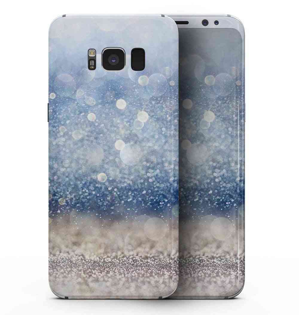 Blue Unfocused Silver Sparkle - Samsung Galaxy S8 Full-body Skin